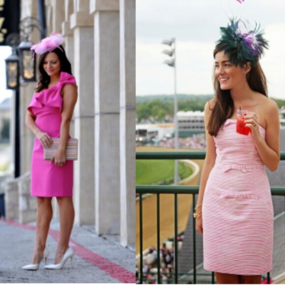 ILGWU Pink Peplum Taffeta Sweetheart Derby Dress OOAK - Picture 2 of 4